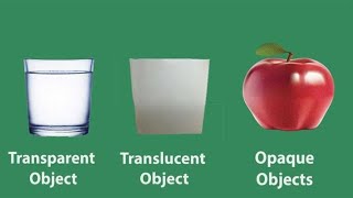 TRANSPARENT TRANSLUCENT OPAQUE OBJECTS  Science for kids [upl. by Divod]