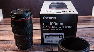 Canon EF 100mm f28L IS USM Macro Lens Unboxing [upl. by Otrevogir]