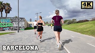 Barcelona Spain  BARCELONA BEACH Relaxing Walking Tour July 2024 4K 60ftps [upl. by Nnaycnan732]