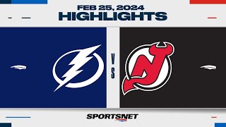 NHL Highlights  Lightning vs Devils  February 25 2024 [upl. by Vandyke169]