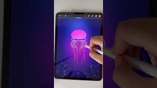 New Jellyfish Animation in Procreate animation procreate art digitalart [upl. by Eleets510]