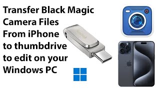 Transfer Black Magic Camera APP files to thumbdrive from USB C iPhone [upl. by Edwards]