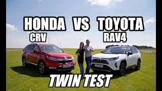 Toyota Rav 4 hybrid Versus Honda CRV hybrid  Best SUV twin test [upl. by Rockey491]