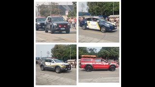 Desfile de 7 de Setembro de 2024 Mogi das Cruzes Viaturas Polícia Militar TOR Bombeiros GCM ROMU [upl. by Ytitsahc794]