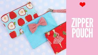 How to Make a Zipper Pouch Tutorial  With Lining [upl. by Letnuahs]