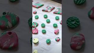 Making some polymer clay earrings for Christmas 🎄 polymerclay [upl. by Eudocia]