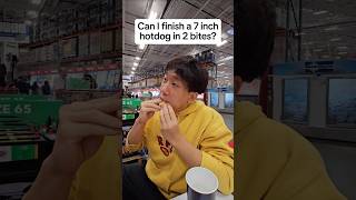 CAN I FINISH A COSTCO HOTDOG IN 2 BITES shorts [upl. by Asirac]