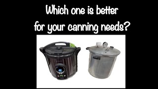 Presto 12qt Electric canner vs traditional 23qt presto stove top canner and pros and cons of each [upl. by Jacobson]