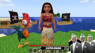 I found Real Moana and Heihei in Minecraft  Coffin Meme [upl. by Joanie]