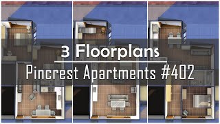 Pinecrest Apartments  402  3 Floorplans  The Sims 4  ts4 [upl. by Adaliah]