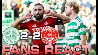 CORRUPT OFFICIALS ABERDEEN FANS REACT CELTIC 22 ABERDEEN  SCOTTISH PREMIERSHIP [upl. by Yekram]