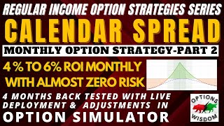 CALENDAR SPREAD MONTHLY OPTION STRATEGY  ADJUSTMENTS DEPLOYMENT amp BACKTEST  OPTION SIMULATOR P2 [upl. by Murvyn]