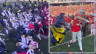 CHAOS as fight breaks out after crazy Michigan upset over Ohio State [upl. by Eunice]