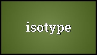 Isotype Meaning [upl. by Heddy]