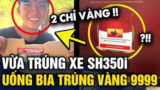 Thanh niên may mắn VỪA TRÚNG XE SH350i ngồi uống bia lại tiếp tục TRÚNG 2 CHỈ VÀNG  Tin 3 Phút [upl. by Kenric]