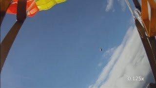 Meteorite filmed by skydiver Footage of hurtling black rock filmed over Norway [upl. by Einomrah]