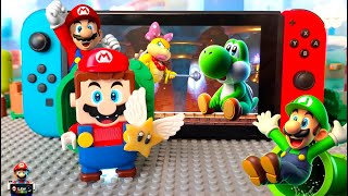 Lego Mario enters Nintendo Switch clones himself and searches for Yoshi ❤️ legomario [upl. by Stelle999]