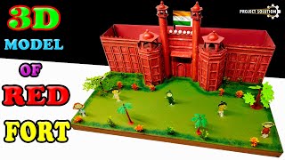 3D MODEL OF RED FORT FOR SCHOOL  MONUMENTS OF INDIA  PROJECT SOLUTION [upl. by Gilleod443]