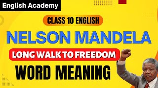 Nelson Mandela Word Meanings and example sentencesClass 10 English Chapter 2 English Academy [upl. by Oralia]