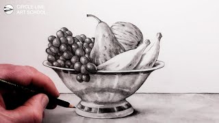 How to Draw a Fruit Bowl Still Life Step by Step [upl. by Salvay690]