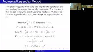 Lecture 78  Optimality Conditions and Algorithms in Nonlinear Optimization [upl. by Naziaf]