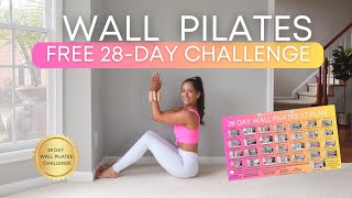 28 Day Wall Pilates Challenge for Beginners  Build Core Strength at Home [upl. by Odnavres]