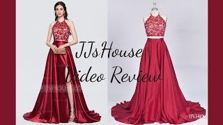 Sexy Two Piece Prom Dress With High Split  JJsHouse [upl. by Shirk]