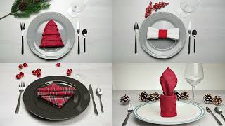 4 Napkin folding ideas for Christmas that will AMAZE your guests [upl. by Brieta]