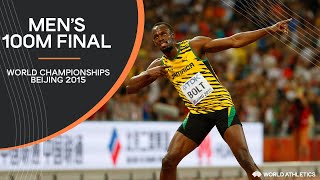 Mens 100m Final  World Athletics Championships Beijing 2015 [upl. by Temple]