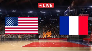 🔴 Live  France v USA  Womens Olympic Basketball Tournament Paris 2024 [upl. by Aiuqenehs]