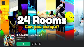 Escape Room 3 24 rooms Can you escape🔢WreckItGamesRoblox complete play through guide all explained [upl. by Kean]