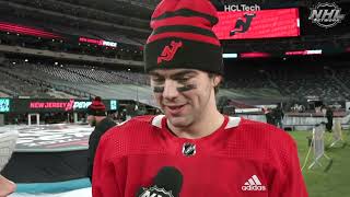 Nico Hischier on his first NHL outdoor game [upl. by Koo14]