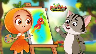 चिड़िया और बिल्ली  Baby Songs Hindi  Fruitopia  Hindi Nursery Rhymes [upl. by Korrie622]