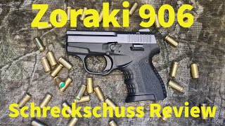 Zoraki 906 Schreckschuss Pistole Review  Test mit Schusstest ausführlich [upl. by Prochora]