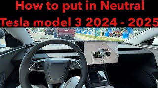 How to put in Neutral Tesla model 3 2024  2025 [upl. by Negriv]