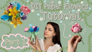 Diy Paper Flower Bouquet Tutorial 💐  Part 1 [upl. by Inele777]