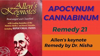 APOCYNUM CANNABINUM Drug Homeopathic Medicine Allen’s Keynote Remedy  Homeopathy  Hindi [upl. by Previdi]