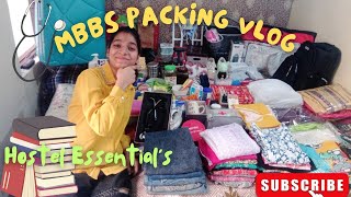 MBBS Packing Vlog 👍Hostel Essentials BackpackAsmc shahjahanpur 1st year MBBS Must buy 🥼🩺 [upl. by Kiehl]