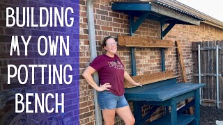 Building My Own Potting Bench 🌿🌿🌿  Shade Garden Potting Bench With Roof  DIY Potting Bench [upl. by Aroled254]