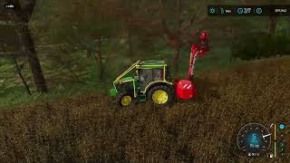 je coupe des branches darbre avec un lamier et un John Deere avec des protections sur fs 22 [upl. by Herzel]