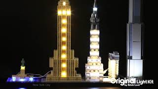 LED Lighting Kit for LEGO Architecture Skyline Collection New York 21028 by Brick Loot [upl. by Erdnaid]