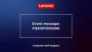 Event message FQXSFIO0006I [upl. by Giana]