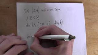 Mathematik  Abstand zwischen Mengen  Teil 1 [upl. by Sixla]