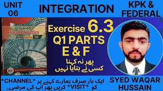 EX 63 Q1 part E amp F 12th Math FBISE amp KPK Sir Waqar Hussain [upl. by Catherine]