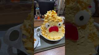 Eating a calcifer shaved ice from Howls Moving Castle japan japneseculture travel [upl. by Ettenan]