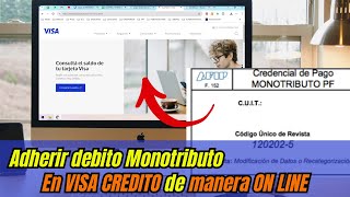 Como adherir el monotributo al debito automatico en tarjeta de credito VISA Que beneficios tenemos [upl. by Pren]