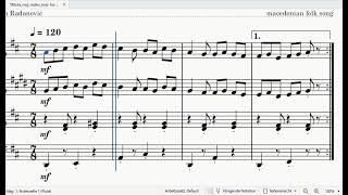 Bitola moj roden kraj  sheet music for woodwind quartet [upl. by Yelrebma48]