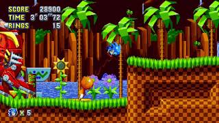 Sonic Mania 100 Walkthrough Nintendo Switch  Green Hill Zone  Boss Death Egg Robot  Part 1 [upl. by Walke]