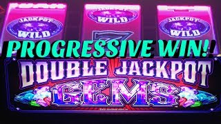 DOUBLE JACKPOT GEMS  PROGRESSIVE WIN  MAX BET [upl. by Yvan]