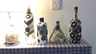 DIY Decoupage Yarn Glass Bottle [upl. by Merilyn]